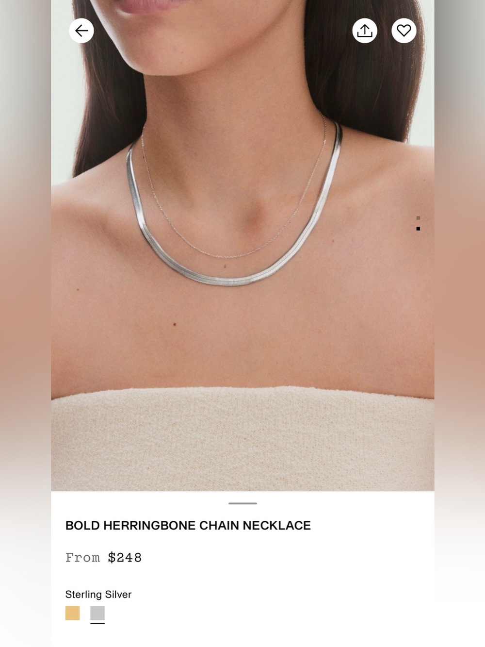 Merjuri bold herringbone chain necklace